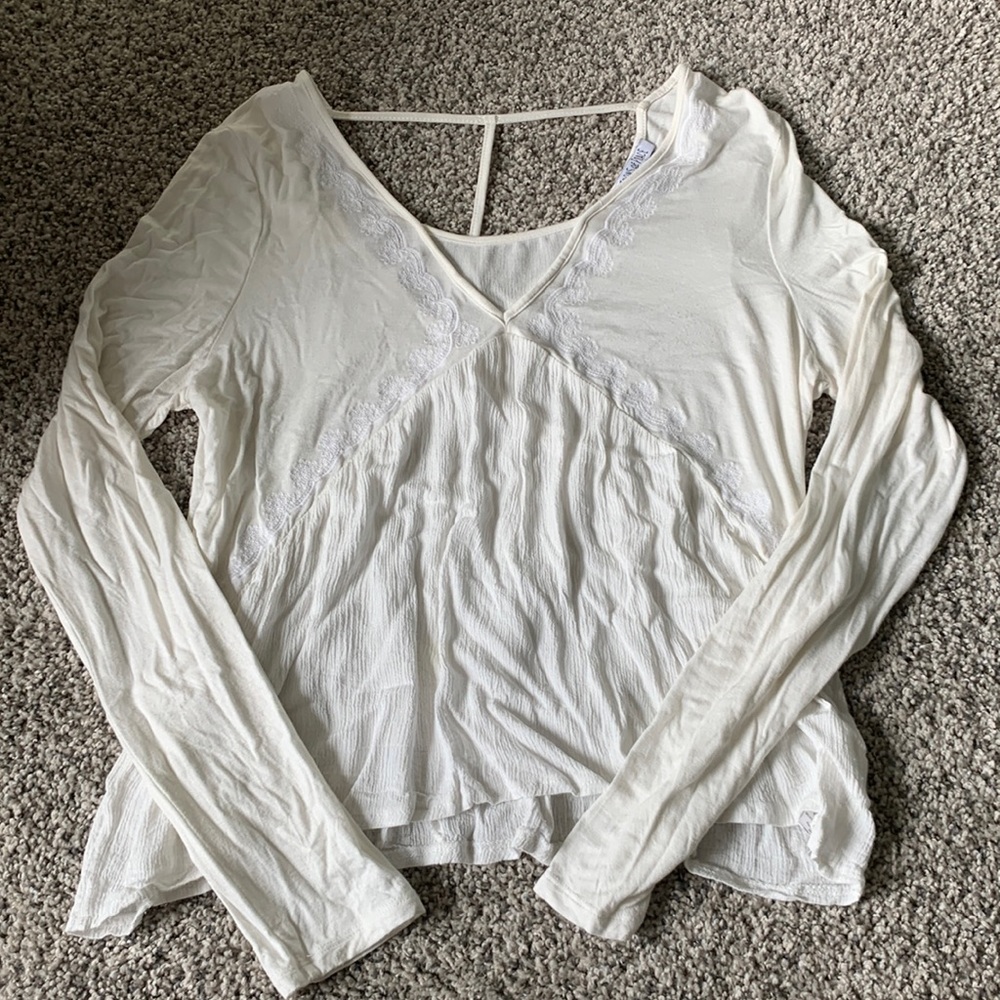 Long sleeve tshirt with open back detail